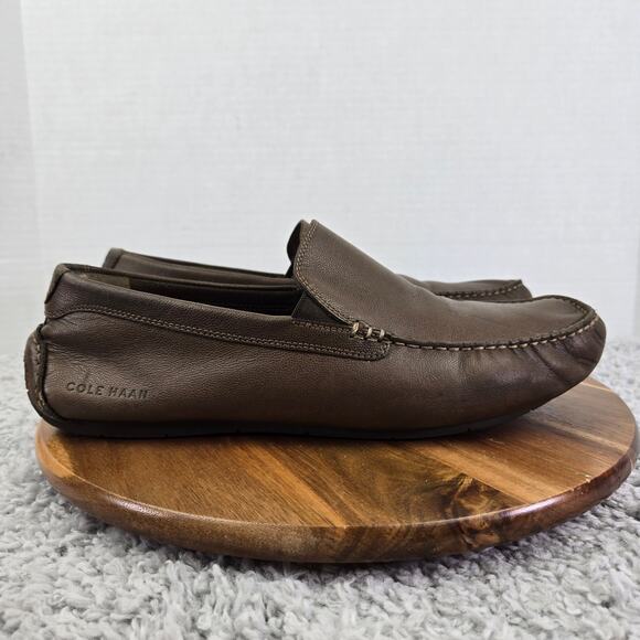 Cole Haan Mens 11M Grand City Venetian Brown Leather Driving Moc Daily Loafer